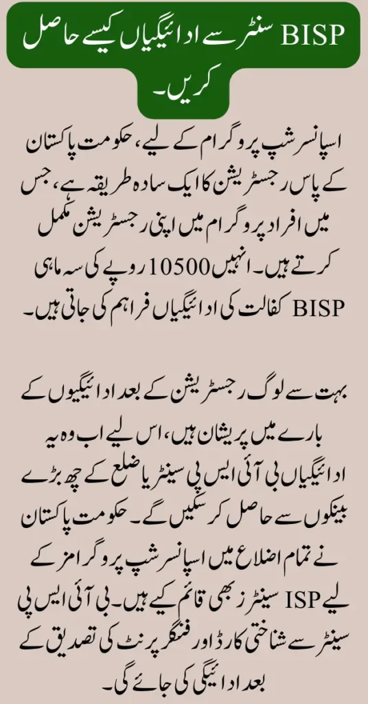 Get Kafalat Program Payment From The BISP Center After Registration