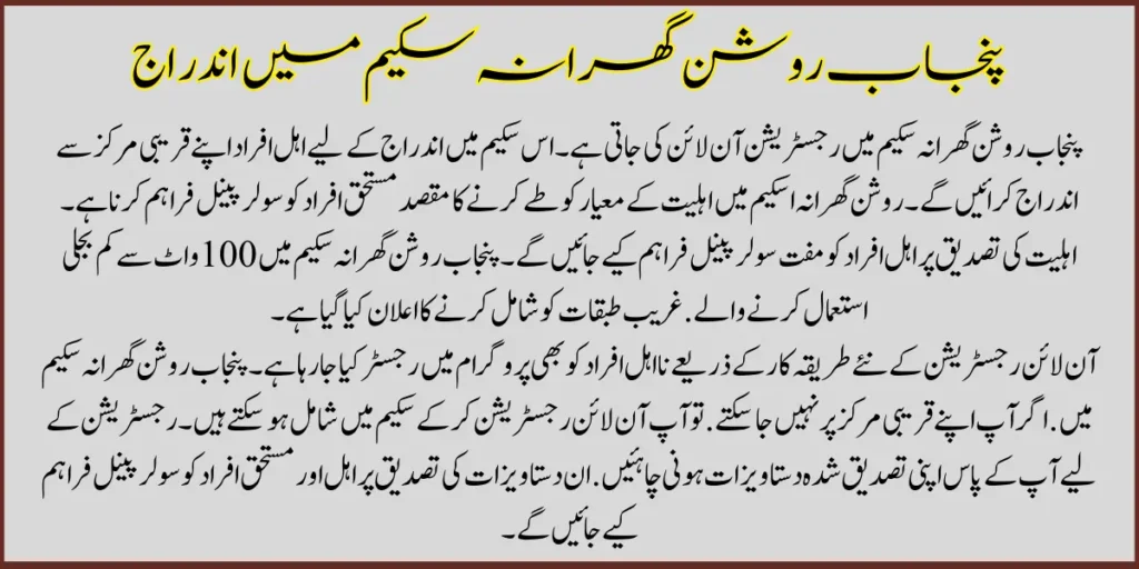 Online Enrollment Now Open for Punjab Roshan Gharana Scheme to Support Low-Income Families