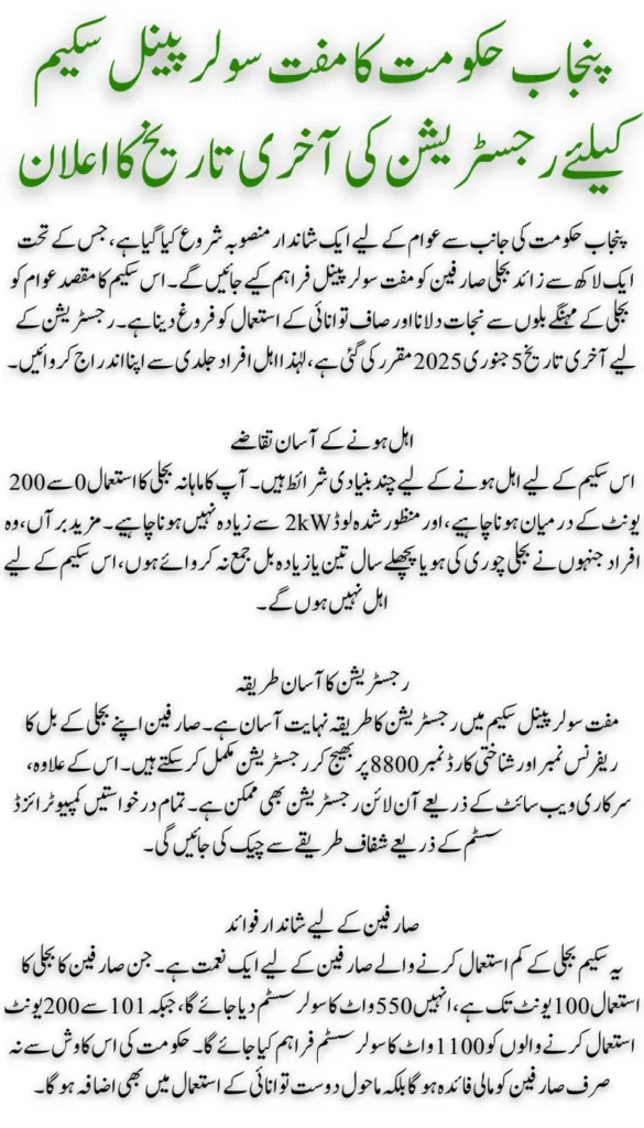 Punjab Government Sets Last Date for Free Solar Panel Scheme Registration