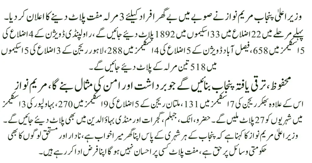 Punjab Govt Allocates 1,892 Free 3-Marla Plots to Homeless Families