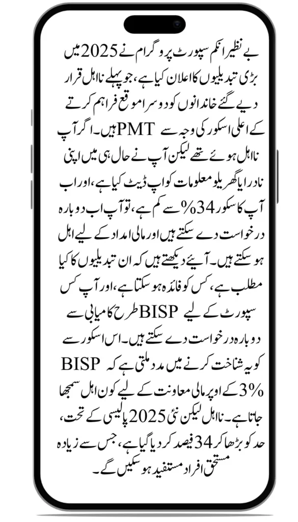 What Happens to Your BISP Application If Your PMT Score Falls Below 34% After Re-evaluation